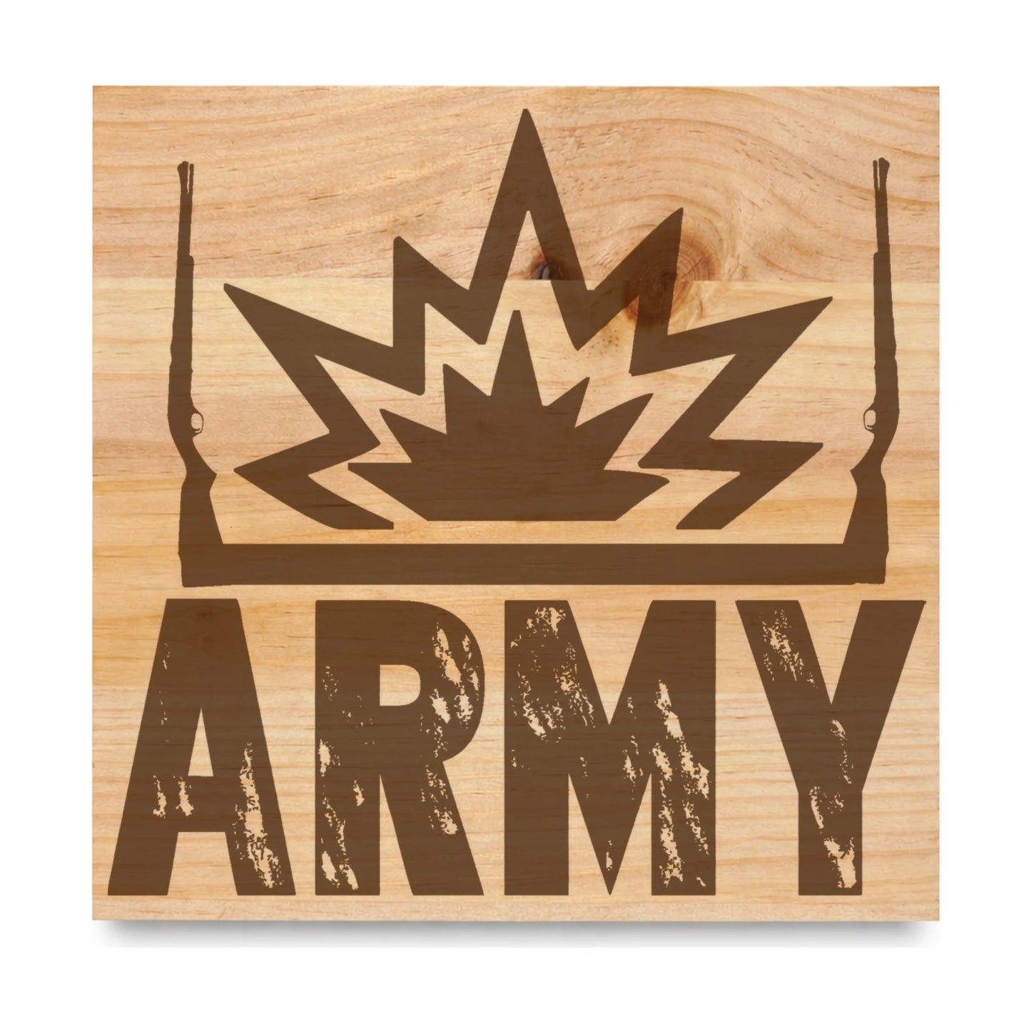 Army laser engraved pine sign