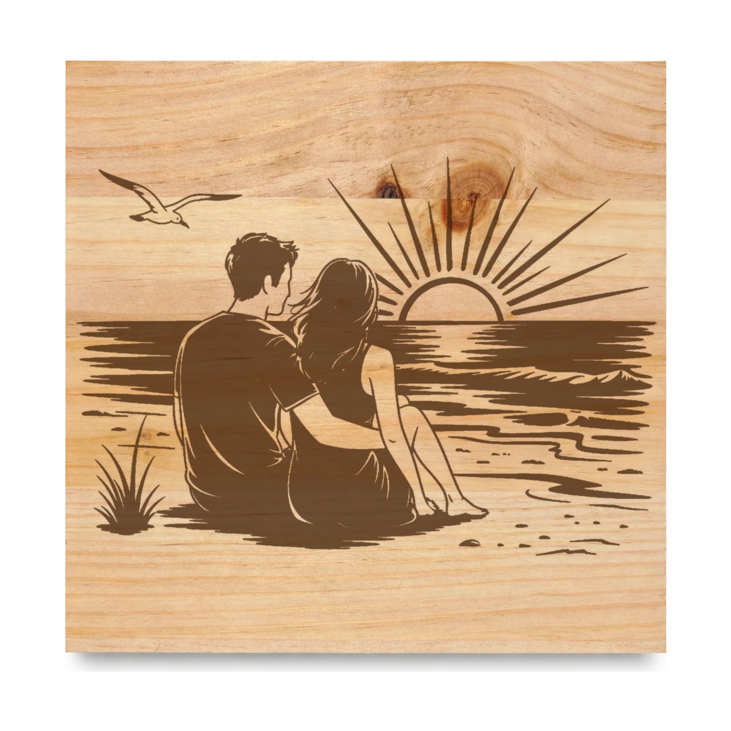 Best Sunsets Are With You laser engraved pine sign