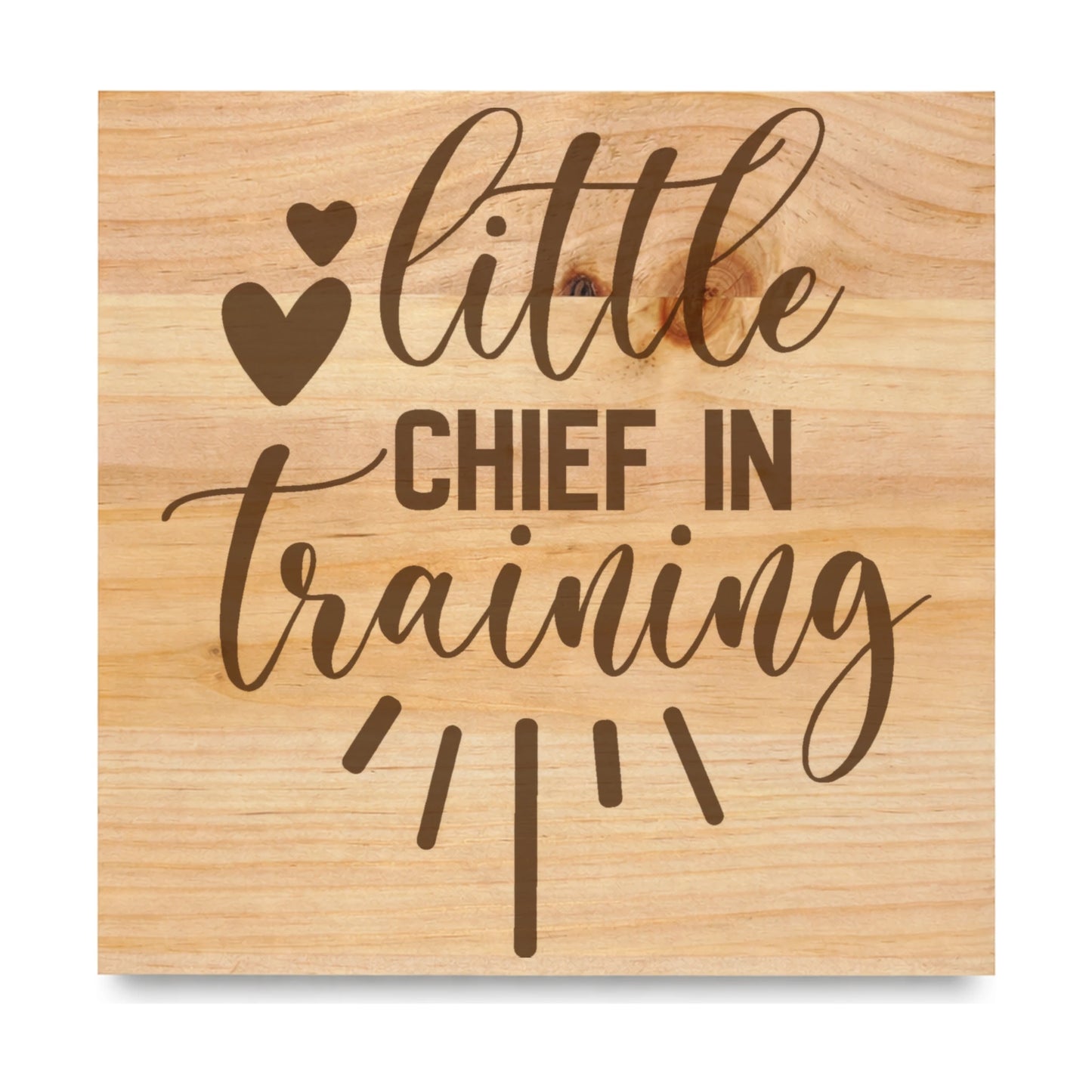 Little Chief In Training laser engraved pine sign
