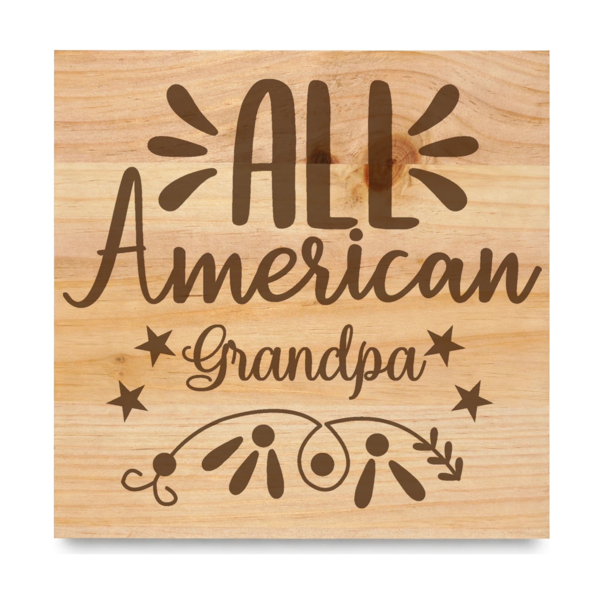 All American Grandpa laser engraved pine sign