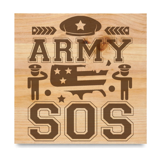 Army Son laser engraved pine sign