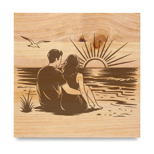 Best Sunsets Are With You laser engraved pine sign
