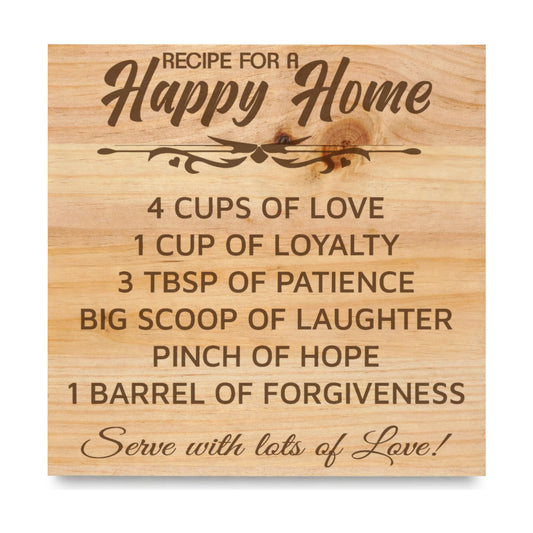 Happy Home laser engraved pine sign