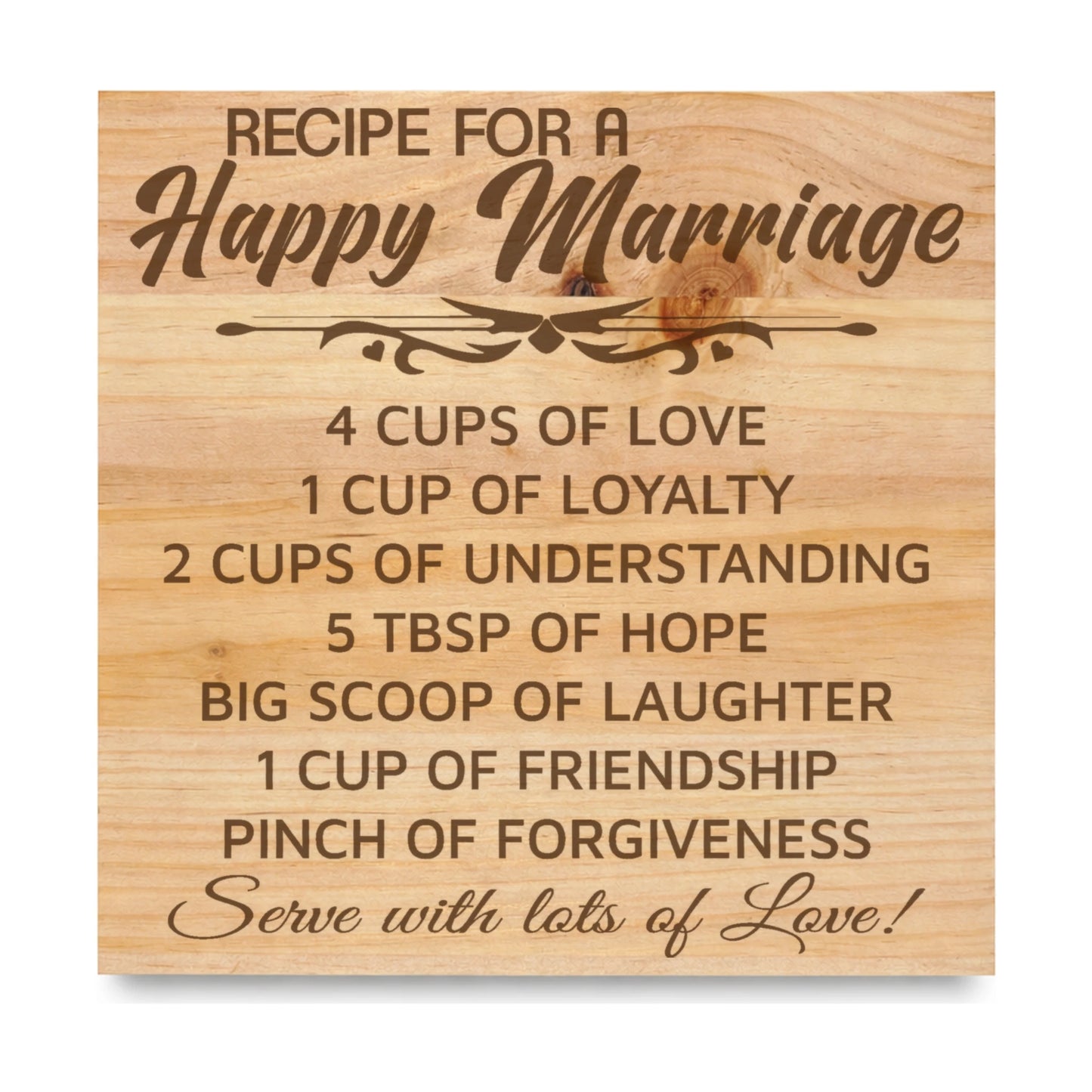 Happy Marriage laser engraved pine sign
