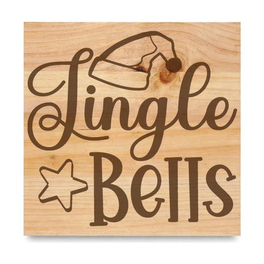 Jingle Bells laser engraved pine sign