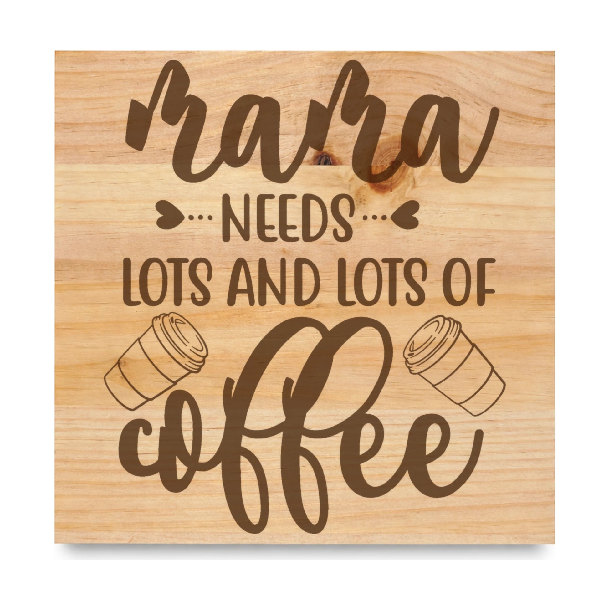 Mama Needs Lots And Lots Of Coffee laser engraved pine sign
