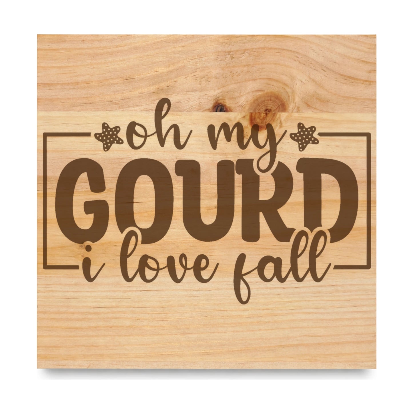 Oh My Gourd I Love Fall laser engraved pine sign