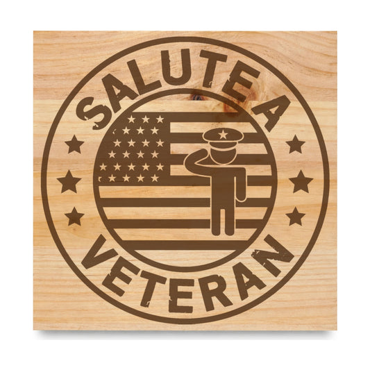 Salute A Veteran laser engraved pine sign
