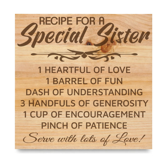 Special Sister laser engraved pine sign