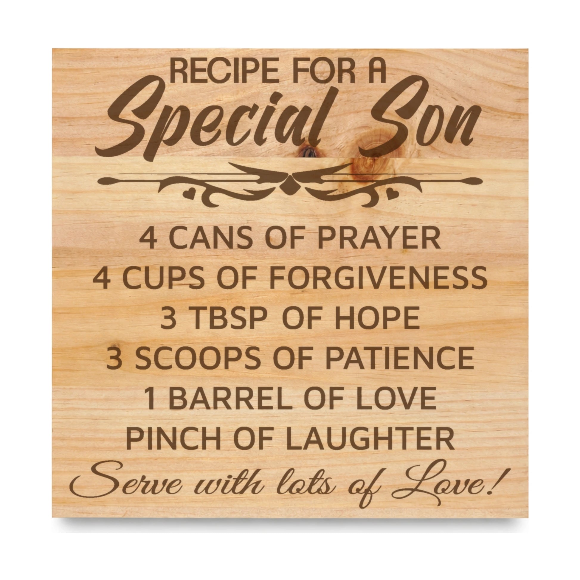 Special Son laser engraved pine sign