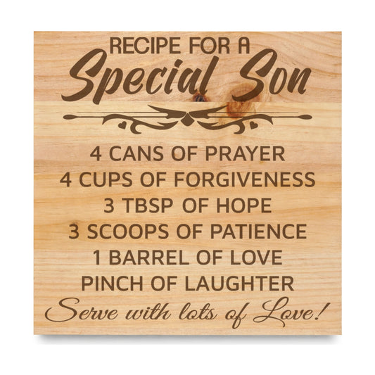 Special Son laser engraved pine sign