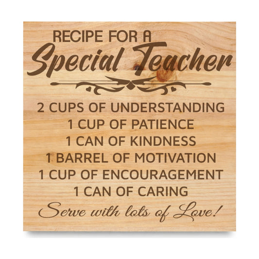 Special Teacher laser engraved pine sign