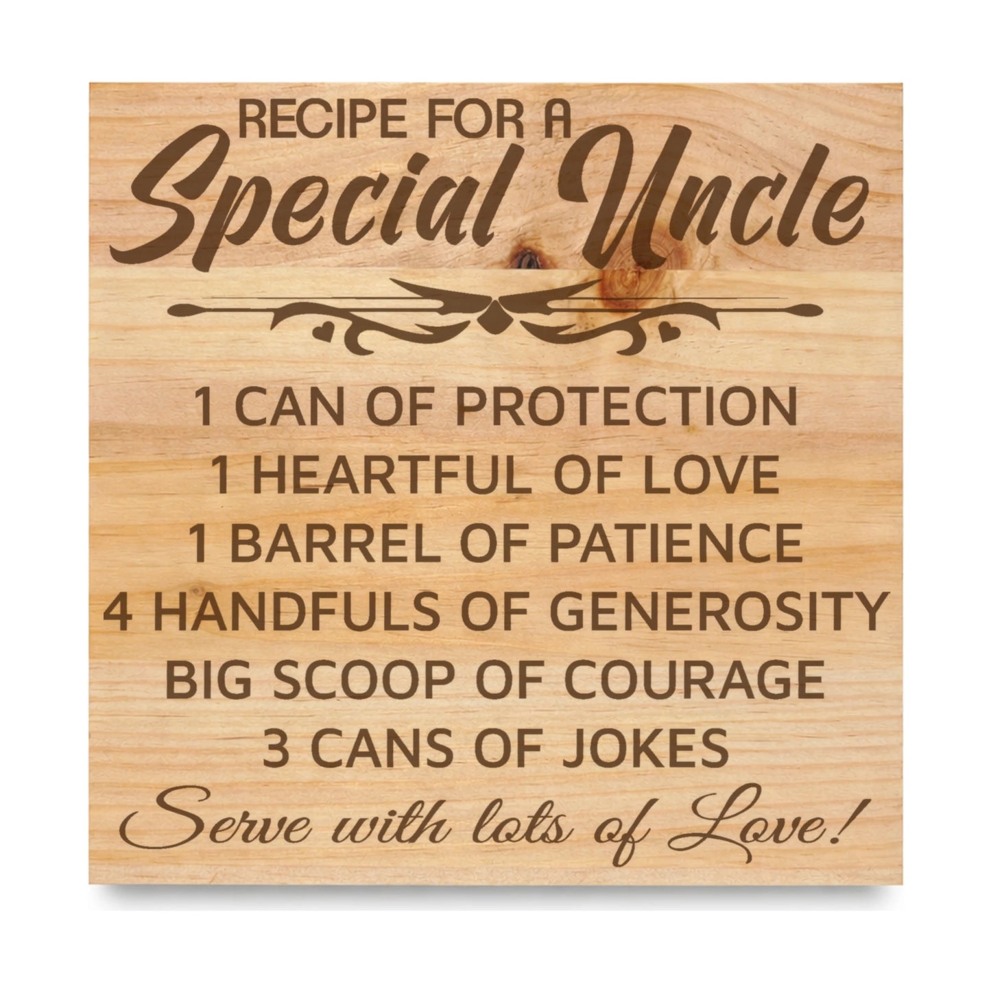 Special Uncle laser engraved pine sign