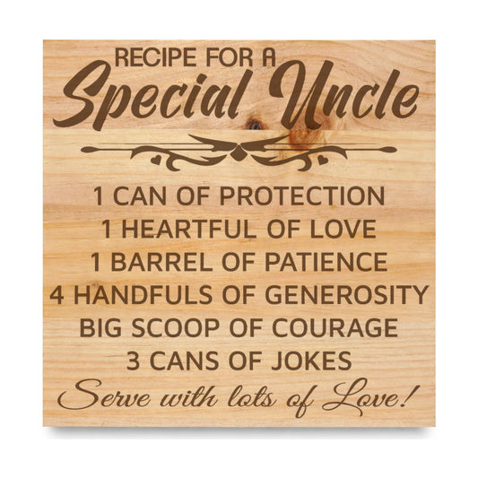 Special Uncle laser engraved pine sign