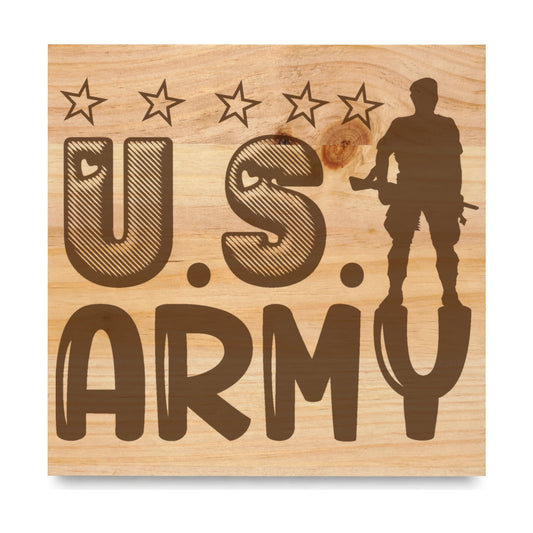Us Army laser engraved pine sign